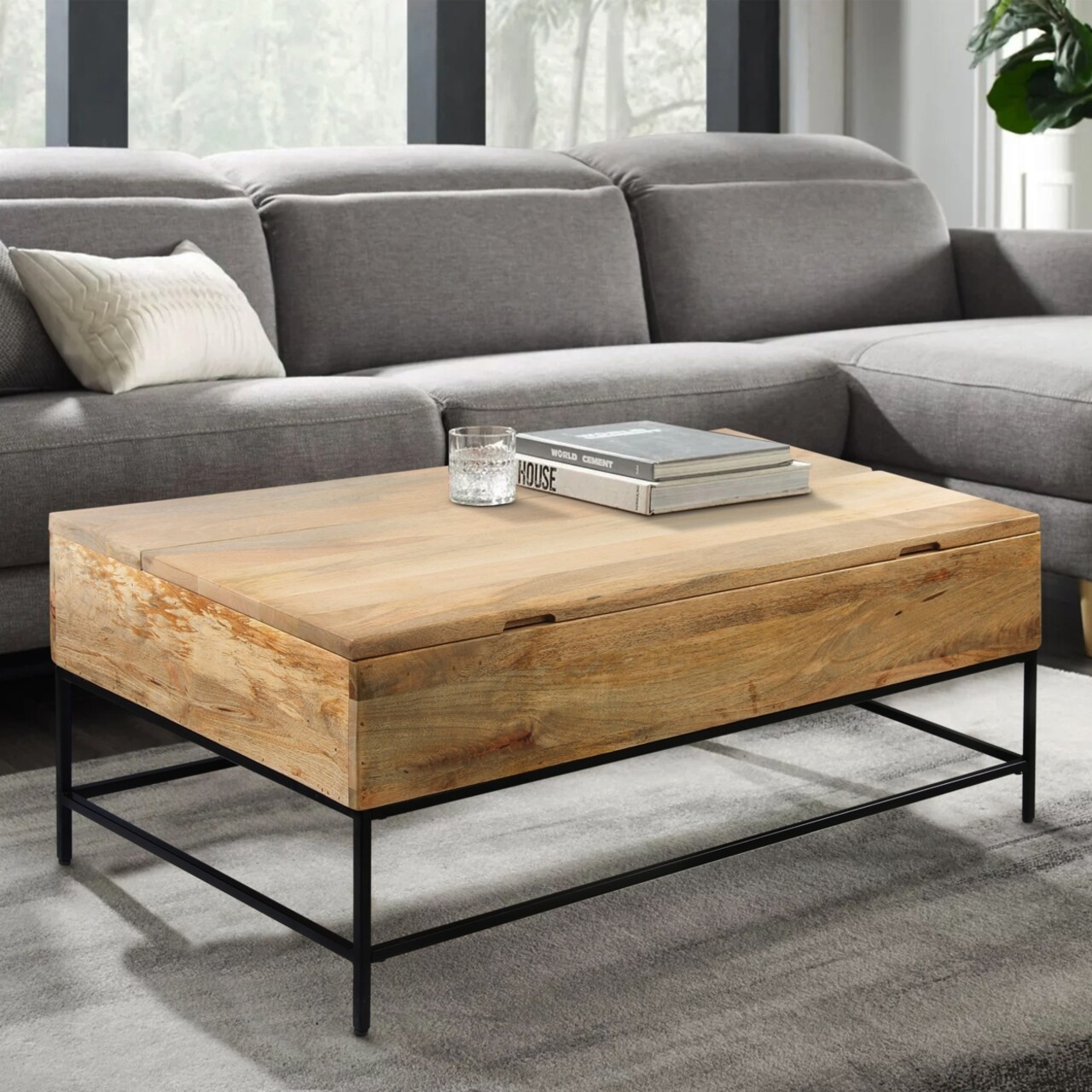 Black mango wood coffee table deals